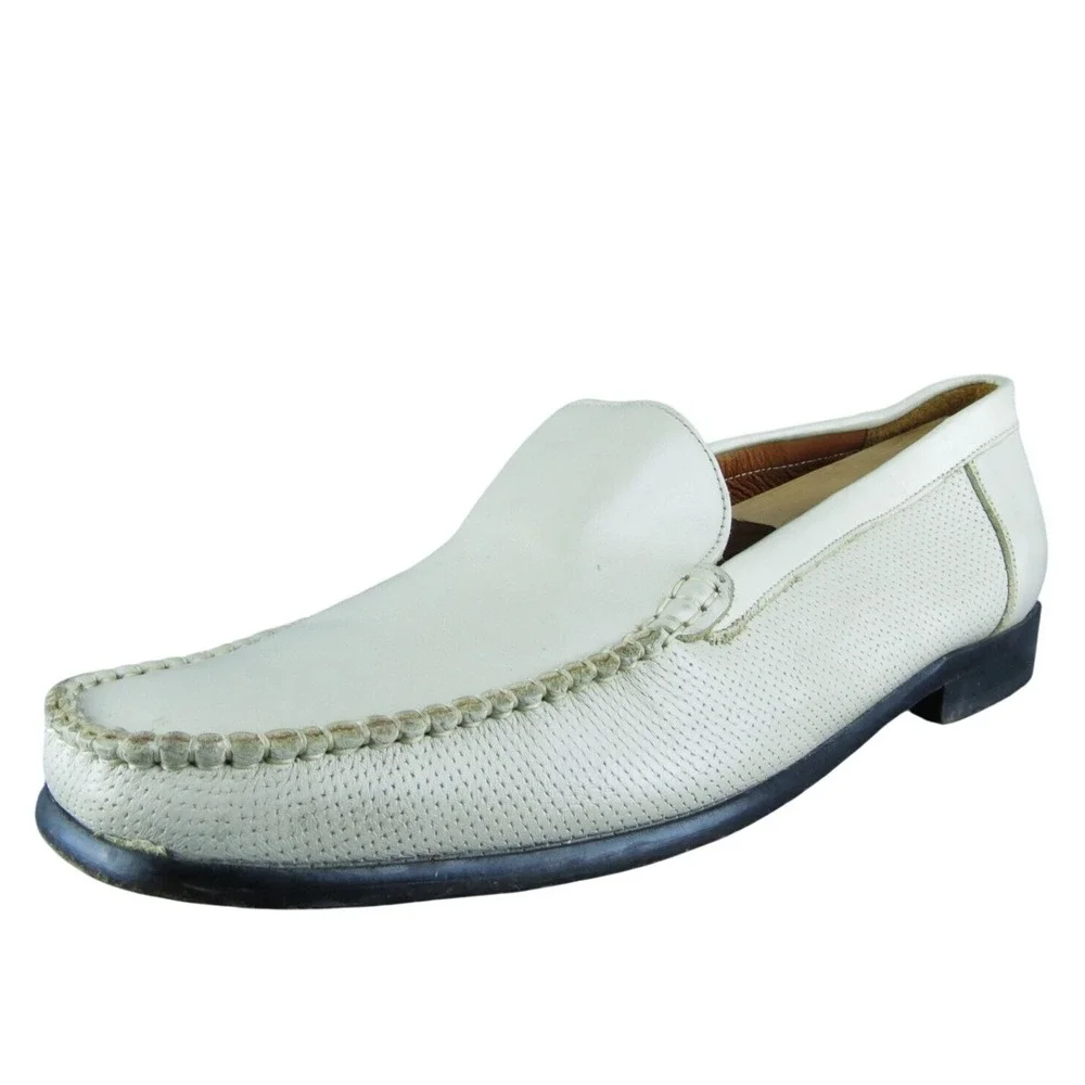 Sandro Moscoloni Capri Ice Men Loafer Shoes Sz 11.5 Medium Beige Leather Slip On